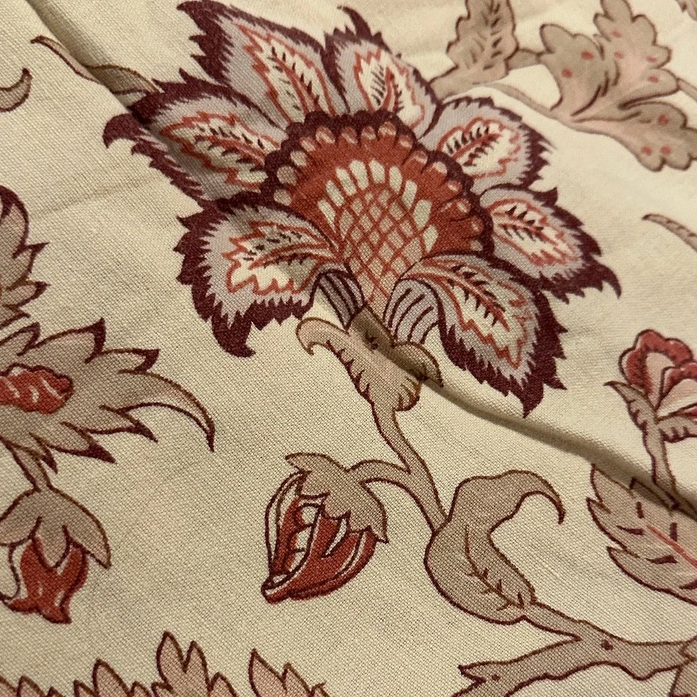 Pottery Barn King Duvet Tascha Palampore floral reversible, terracotta and Tan